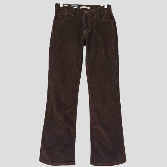NWT Levi's Middy Ankle Bootcut Corduroy Pants Brown Size 26 - Retro 70s - Picture 1 of 7